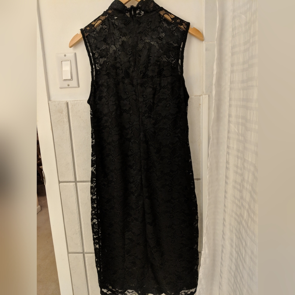 Vero Moda Black Lace High-Neck Midi Dress